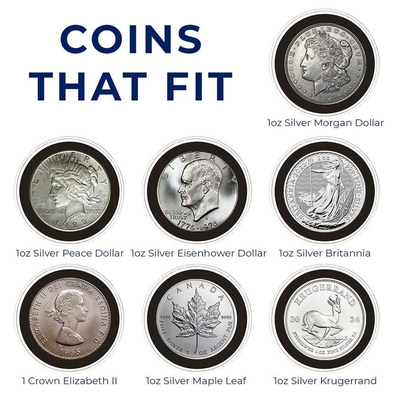 OnFireGuy Red Cap Tube & 20-Pack 38mm Black Ring Coin Holders for Silver Dollars | Protective Coin Cases for 1oz Silver Morgan Peace Eisenhower Dollars - Image 4